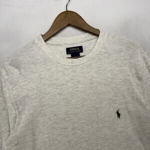 Ralph Lauren Thermal Shirt men's Medium White Waffle Crewneck Layer Casual Pony